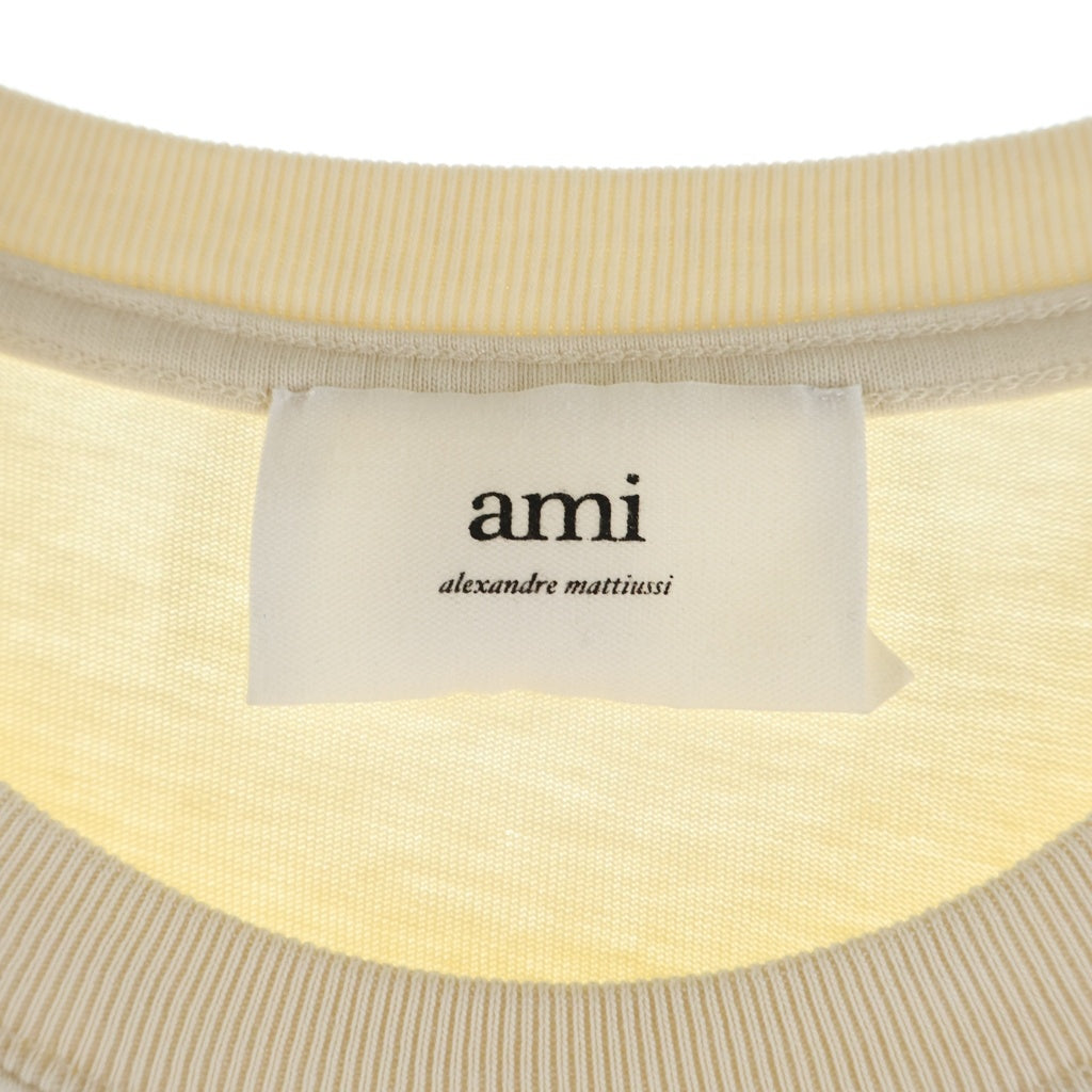 AMI Alexandre Mattiussi(アミアレクサンドルマテュッシ) T-Shirt ハートロゴ刺繍 半袖Tシャツ アイボリー UTS002.726 UTS002.726
