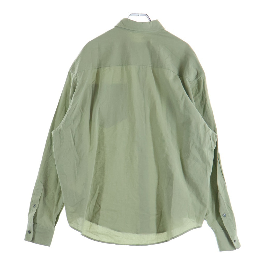 AMI Alexandre Mattiussi(アミアレクサンドルマテュッシ) Boxy Fit Shirt ハートロゴ刺繍 長袖シャツ カーキ USH140.CO0062