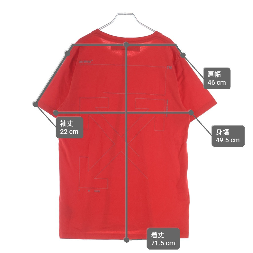 OFF-WHITE(オフホワイト) 19AW Unfinished T-Shirt 半袖Tシャツ レッド OMAA027E19185003 OMAA027E19185003
