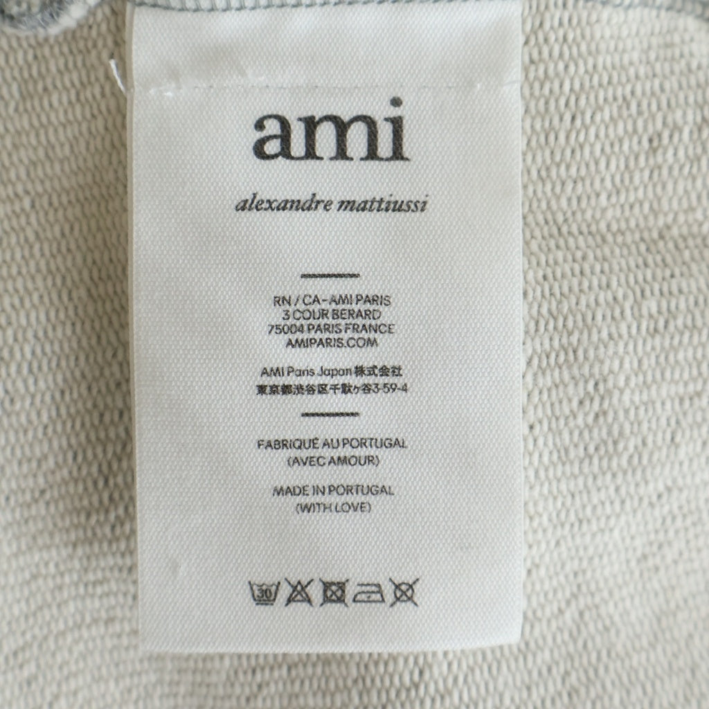 AMI Alexandre Mattiussi(アミアレクサンドルマテュッシ) Sweatshirt カレッジロゴ クルーネックスウェットトレーナー グレー USW010.747 USW010.747