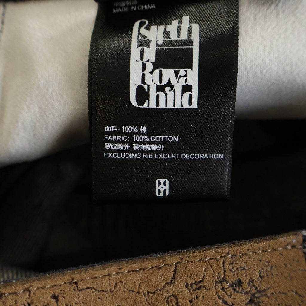 BIRTH OF ROYAL CHILD(バースオブロイヤルチャイルド) Large Pockets Spliced With Denim Pants ラージポケット ダメージ加工 デニムパンツ ブラック