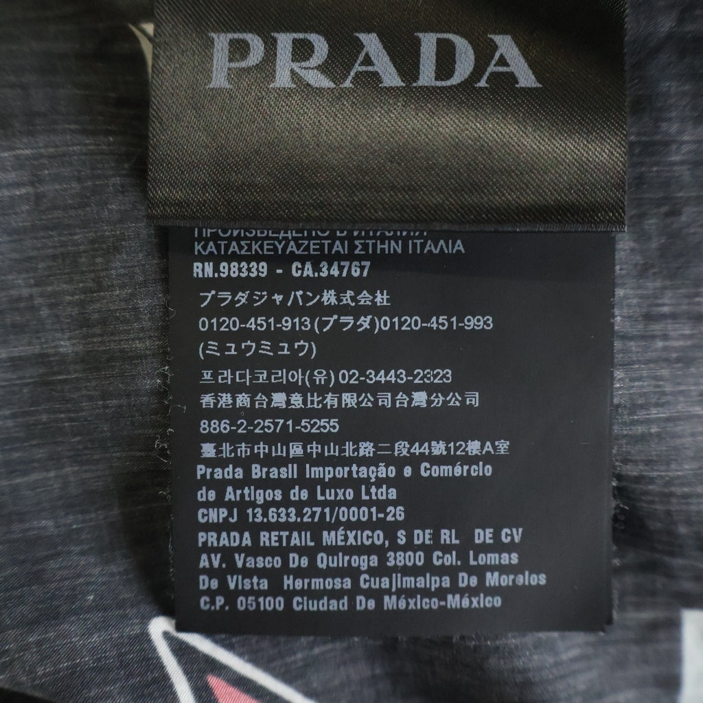 PRADA(プラダ) L/S Shirt 総柄長袖シャツ ブラック UCN123
