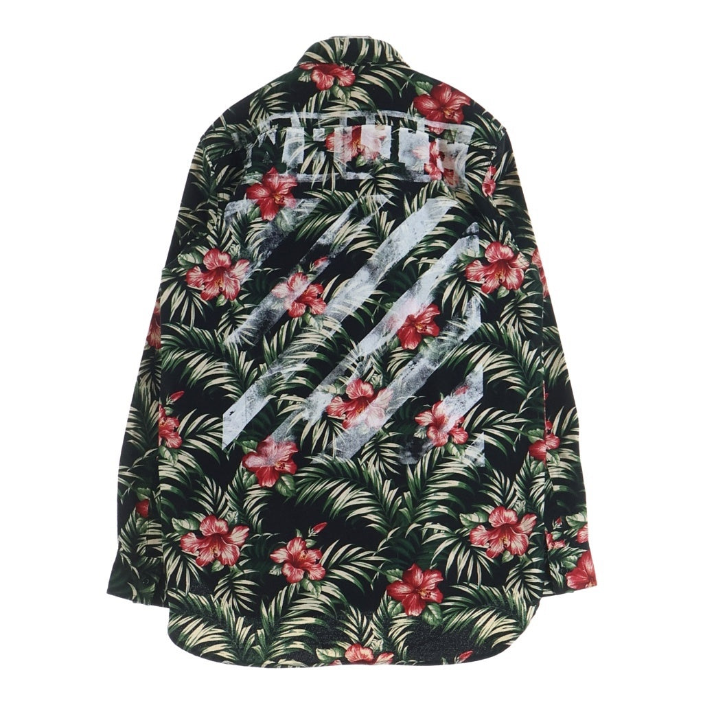 OFF-WHITE(オフホワイト) 14SS Floral Shirt フローラル 花柄長袖シャツ ブラック
