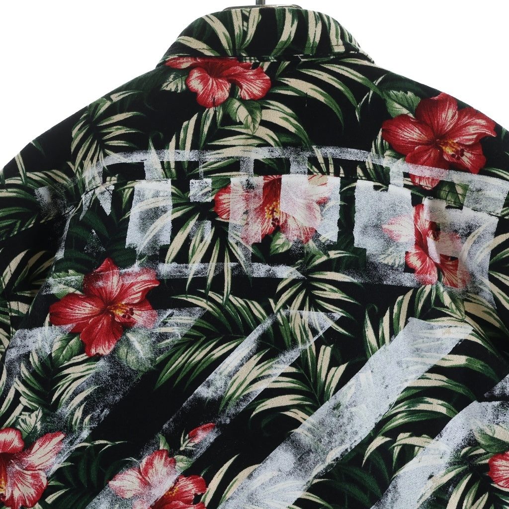 OFF-WHITE(オフホワイト) 14SS Floral Shirt フローラル 花柄長袖シャツ ブラック