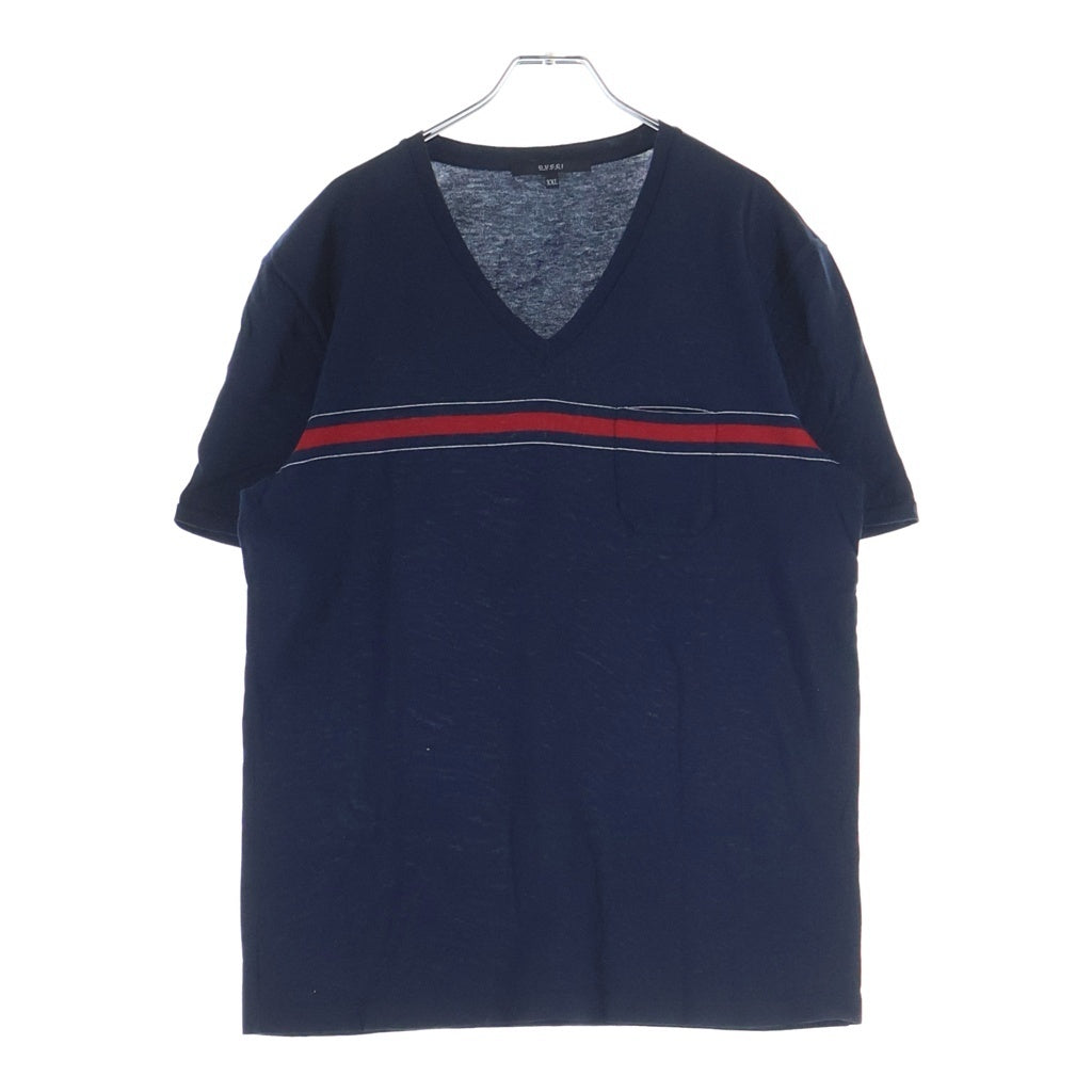 GUCCI(グッチ) V Neck T-Shirt Vネック半袖Tシャツ ネイビー 243790 X3483
