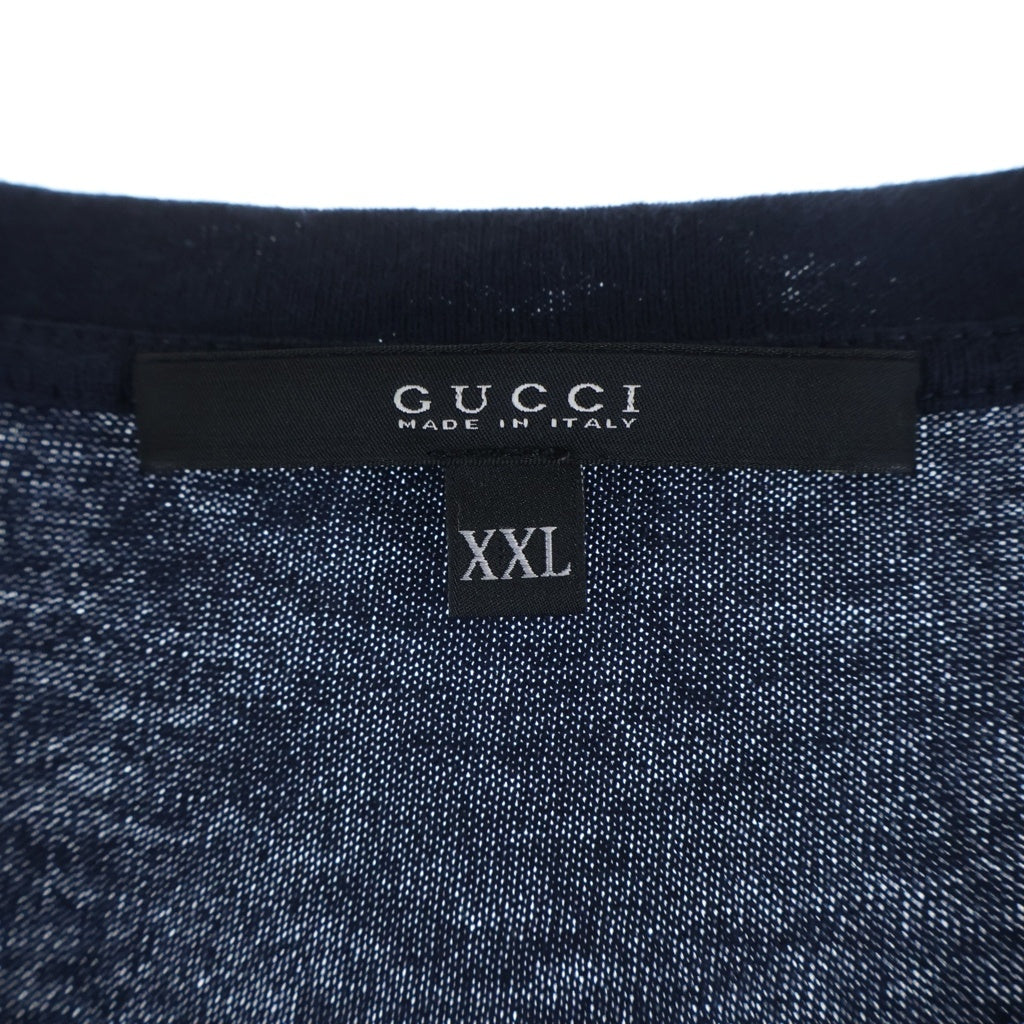 GUCCI(グッチ) V Neck T-Shirt Vネック半袖Tシャツ ネイビー 243790 X3483
