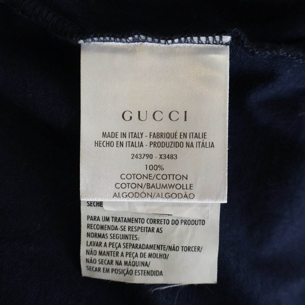 GUCCI(グッチ) V Neck T-Shirt Vネック半袖Tシャツ ネイビー 243790 X3483