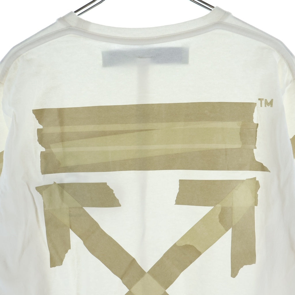 OFF-WHITE(オフホワイト) 20SS Tape Arrow L/S T-Shirt テープロゴ 長袖Tシャツ ロンT ホワイト OMAB001R20185002 OMAB001R20185002