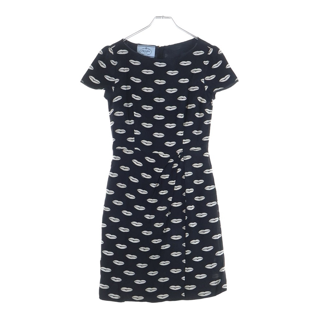 PRADA(プラダ) Lips Rayon Dress リップ レーヨンドレス ワンピース ブラック レディース P399M P399M
