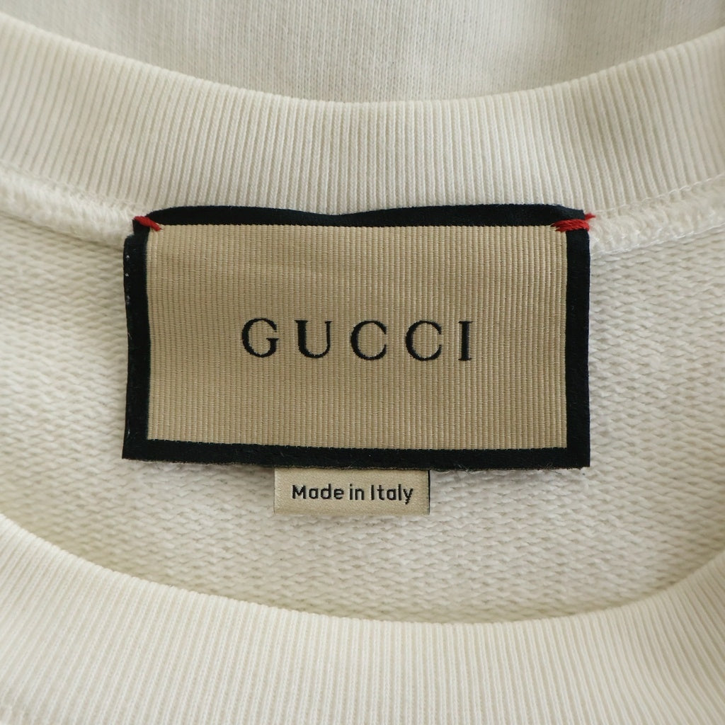 GUCCI(グッチ) Love Parade Cotton Sweatshirt スパンコール総柄 クルーネックスウェットトレーナー ホワイト 617964 XJEN5 617964 XJEN5