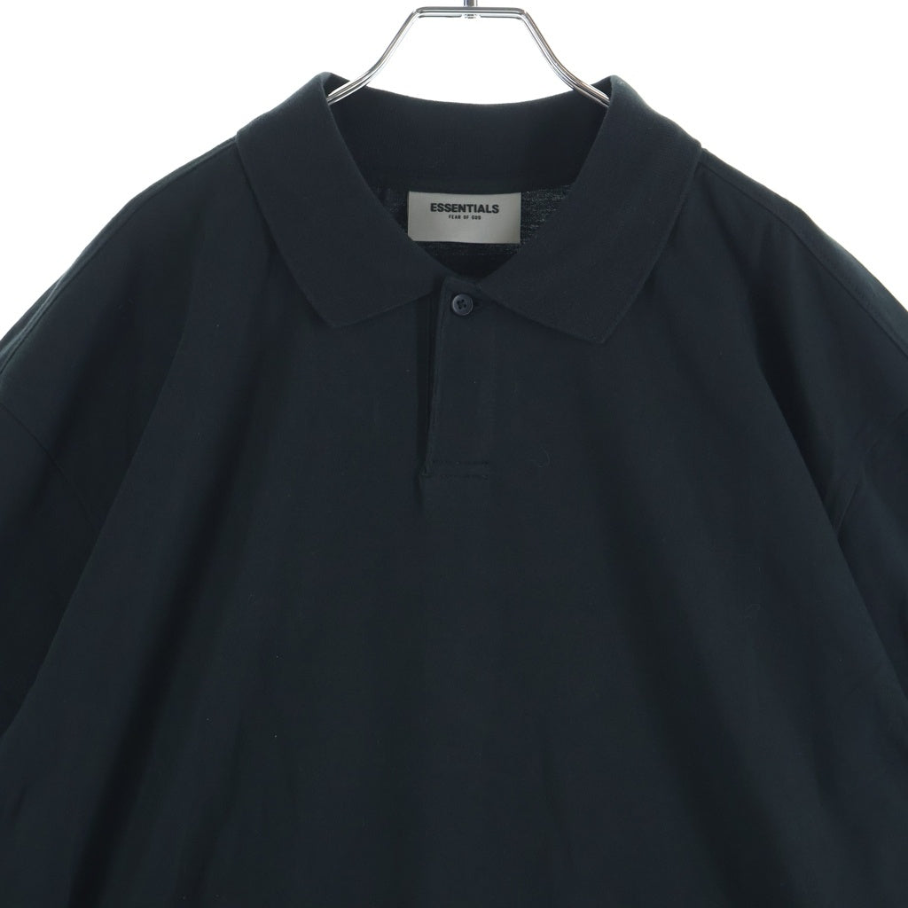 FEAR OF GOD ESSENTIALS(フィアオブゴッド エッセンシャルズ) S/S POLO SHIRT ラバーロゴ 半袖ポロシャツ ブラック