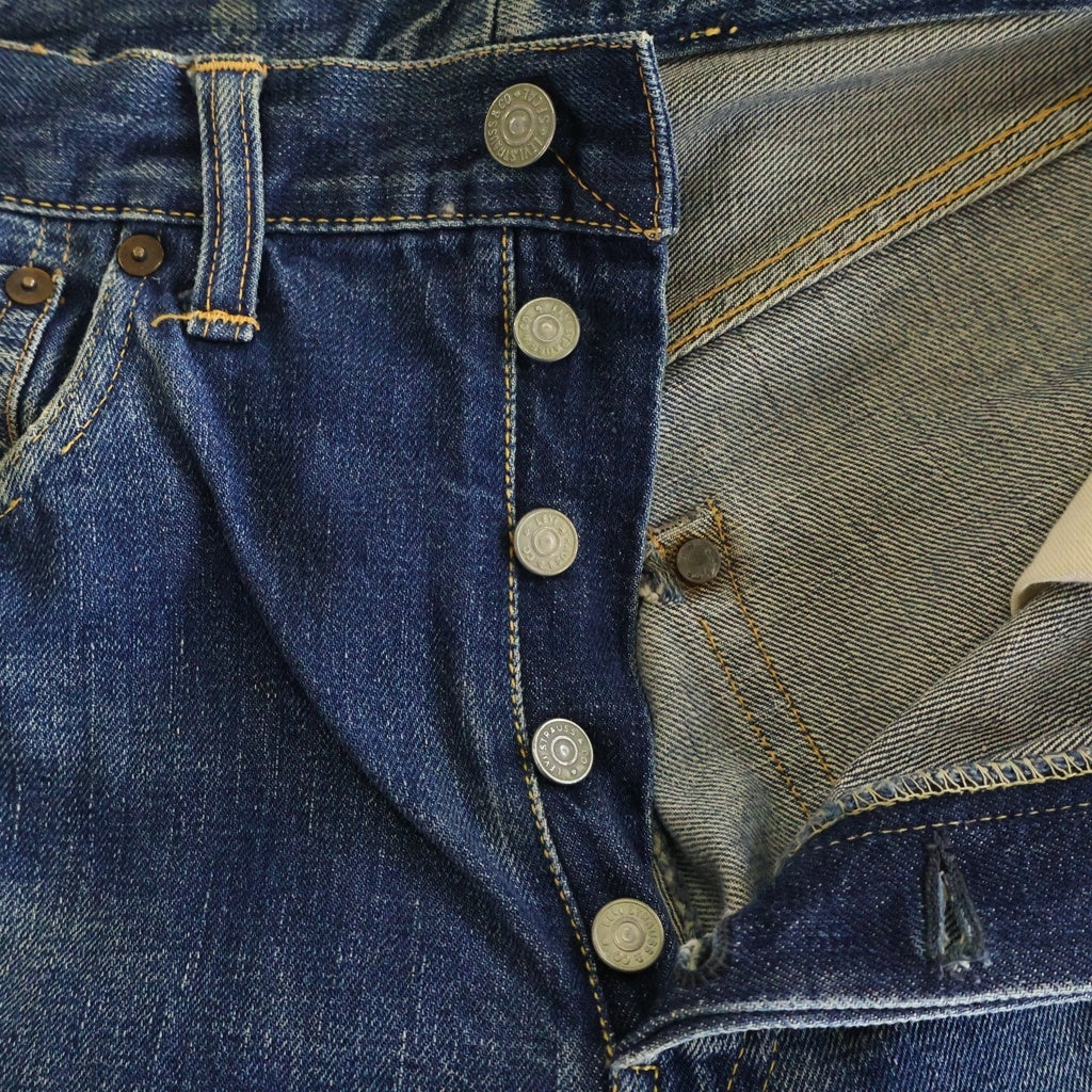 Levi's(リーバイス) 50s VINTAGE 501XX 53モデル ボタン裏刻印12 両面タブ 均等V センターセット 隠しリベット 通常R ヴィンテージ ボタンフライ デニム パンツ インディゴ