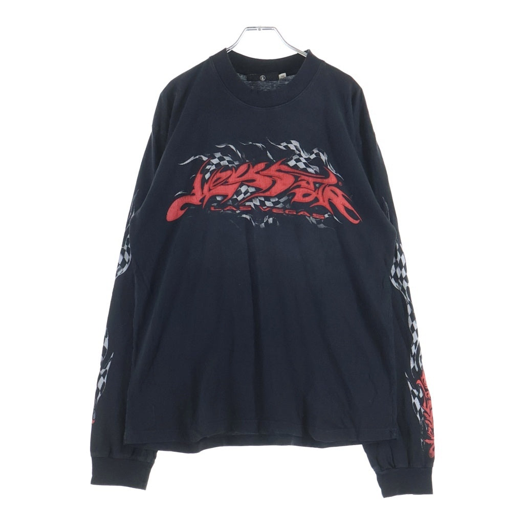 HELLSTAR(ヘルスター) VEGAS LONG SLEEVE ベガス ロングスリーブ 長袖Tシャツ カットソー クルーネック ブラック