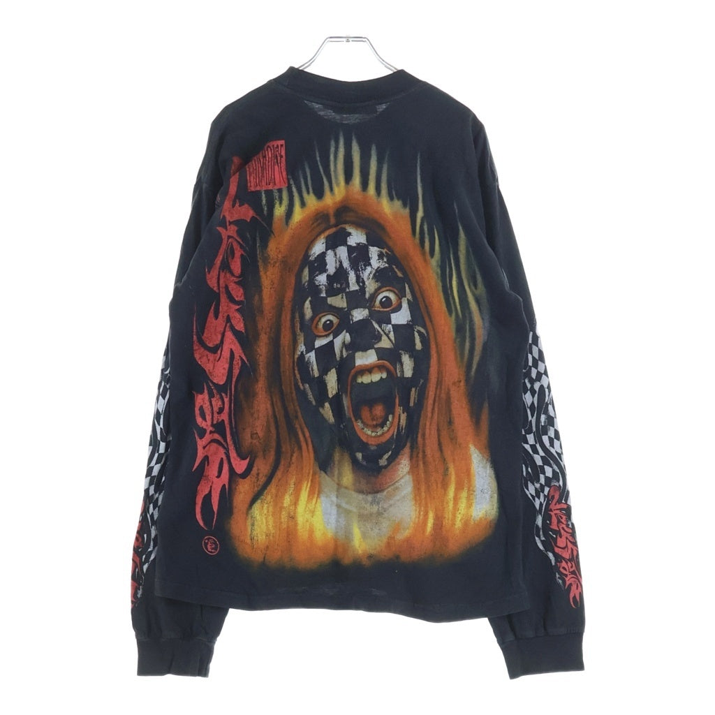 HELLSTAR(ヘルスター) VEGAS LONG SLEEVE ベガス ロングスリーブ 長袖Tシャツ カットソー クルーネック ブラック