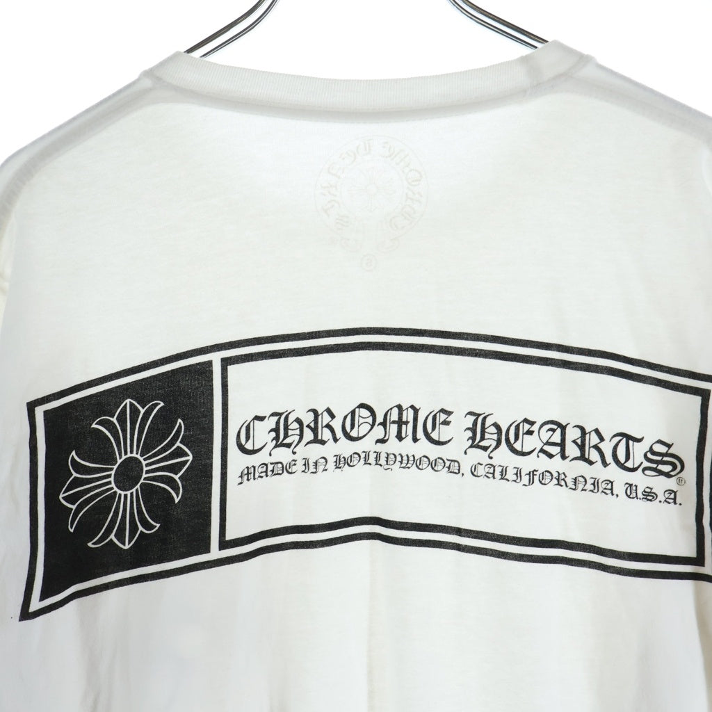 CHROME HEARTS(クロムハーツ) CHクロス TEE バックプリント 長袖Tシャツ カットソー ロングスリーブ ホワイト