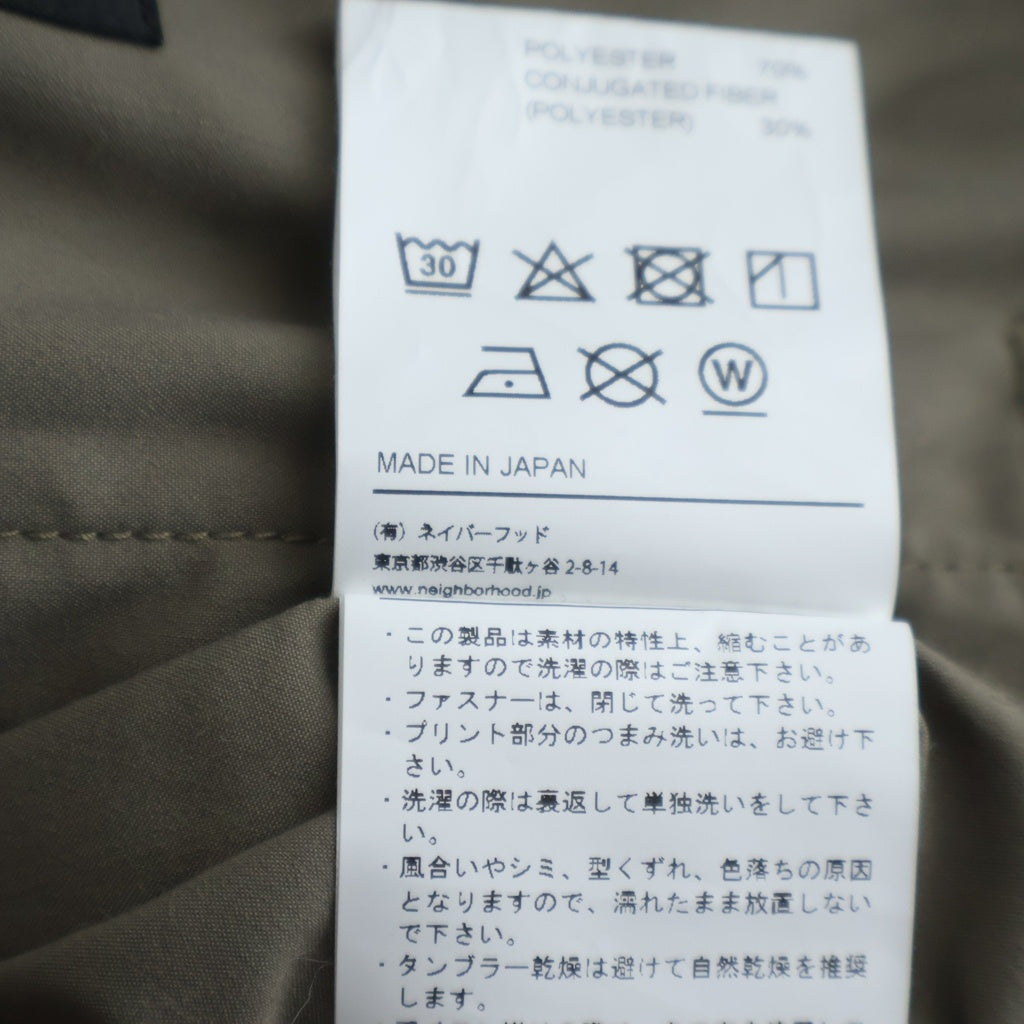 NEIGHBORHOOD(ネイバーフッド) 22SS POLY STAND/E-JK フロントロゴ ナイロンジャケット 221AQNH-JKM01 ベージュ