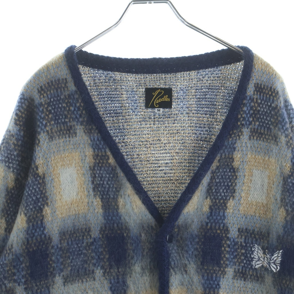Needles(ニードルス) 22AW ×KITH Mohair Sheidan Cardigan キス モヘア シェリダンニットカーディガン ブルー
