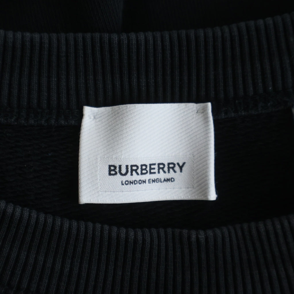 BURBERRY(バーバリー) ロゴプリント クルーネック スウェット トレーナー ブラック 8011357