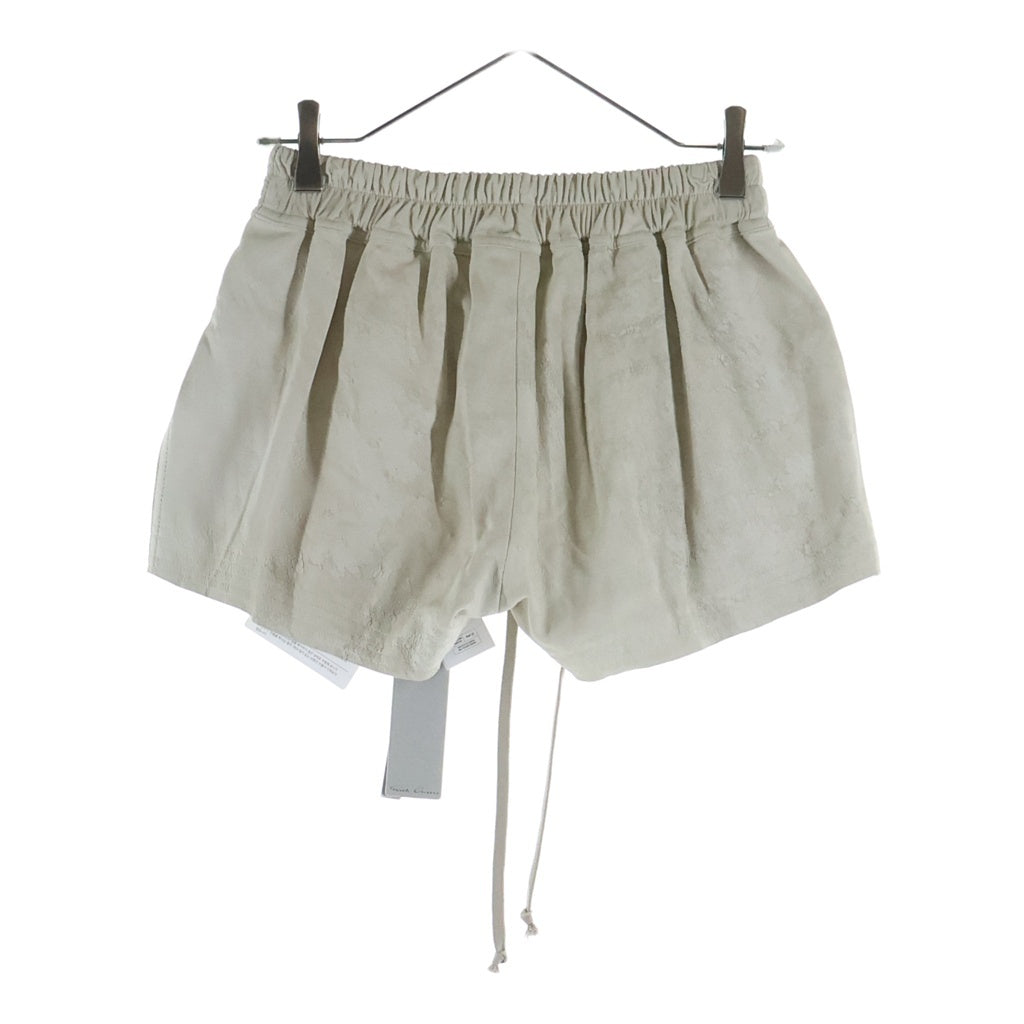 Rick Owens(リックオウエンス) 25SS Hollywood Fog Boxer Leather Shorts レザーハーフパンツ ショーツ アイボリー RP01E7316-LBA