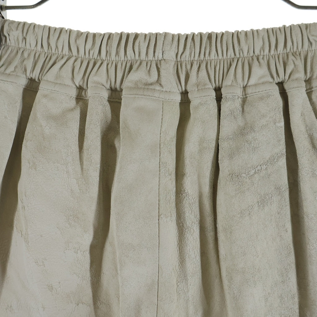Rick Owens(リックオウエンス) 25SS Hollywood Fog Boxer Leather Shorts レザーハーフパンツ ショーツ アイボリー RP01E7316-LBA