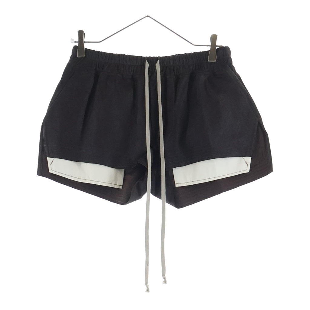 Rick Owens(リックオウエンス) 25SS Hollywood Fog Boxer Leather Shorts レザーハーフパンツ ショーツ レディース RP01E7316-LBA