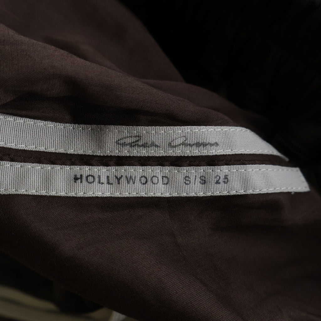 Rick Owens(リックオウエンス) 25SS Hollywood Fog Boxer Leather Shorts レザーハーフパンツ ショーツ レディース RP01E7316-LBA