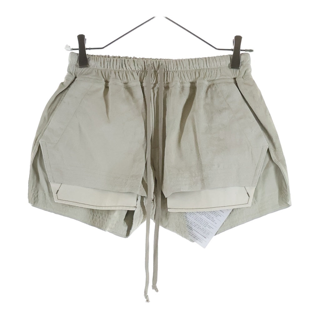 Rick Owens(リックオウエンス) 25SS Hollywood Fog Boxer Leather Shorts レザーハーフパンツ ショーツ レディース RP01E7316-LBA