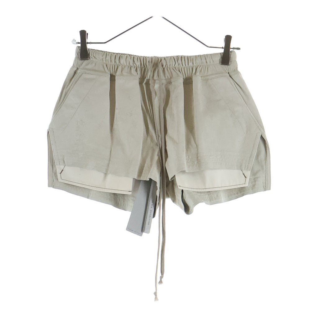 Rick Owens(リックオウエンス) 25SS Hollywood Fog Boxer Leather Shorts レザーハーフパンツ ショーツ アイボリー RP01E7316-LBA