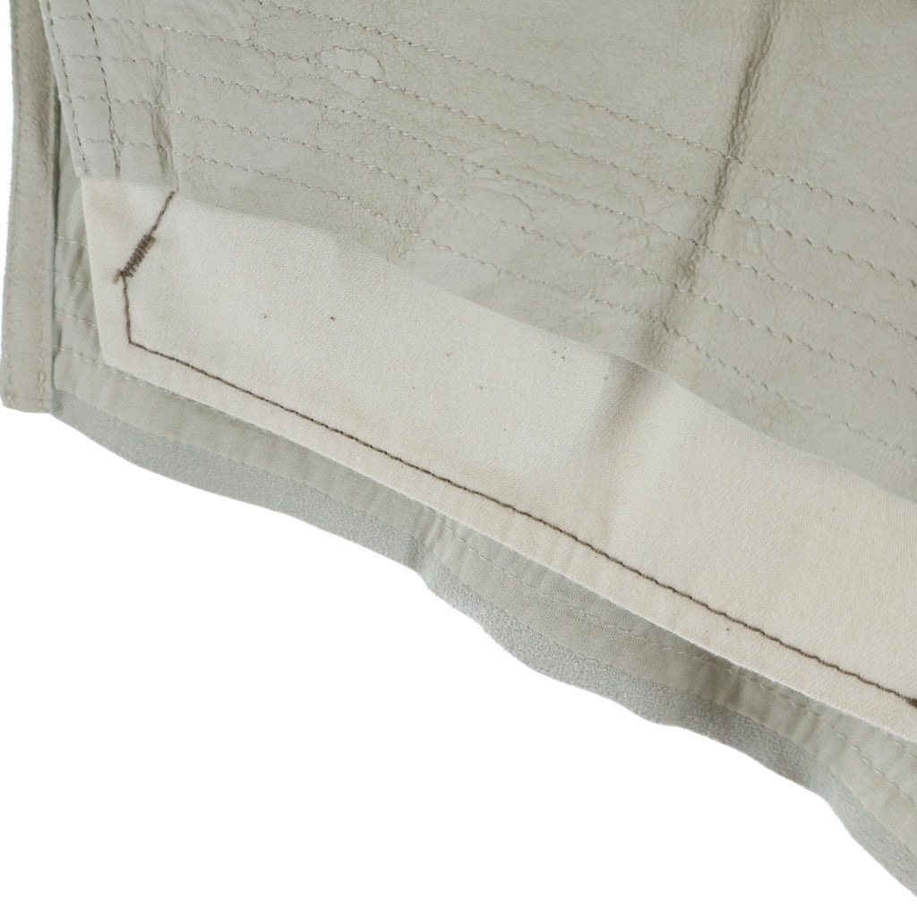 Rick Owens(リックオウエンス) 25SS Hollywood Fog Boxer Leather Shorts レザーハーフパンツ ショーツ アイボリー RP01E7316-LBA