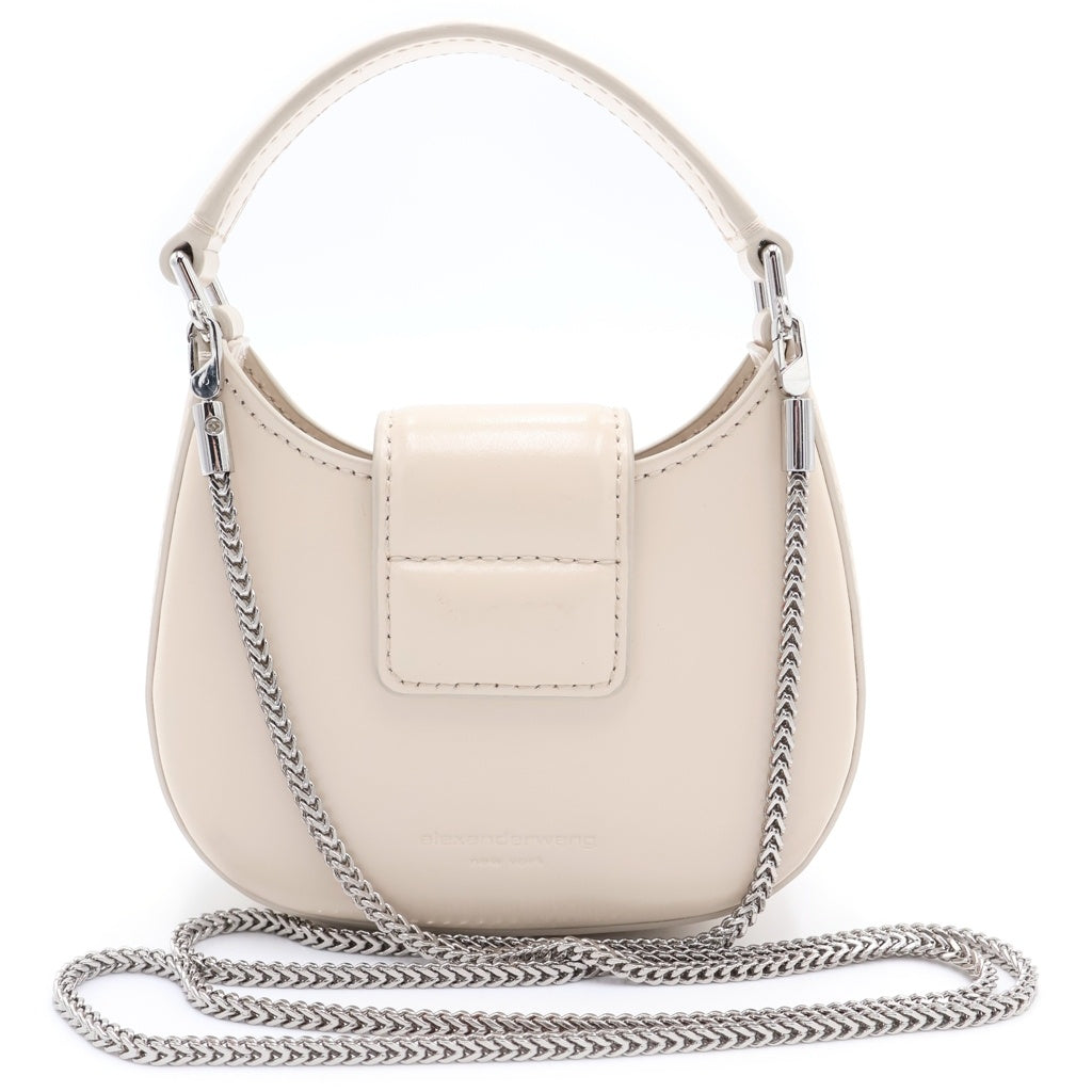 ALEXANDER WANG(アレキサンダーワン) Leather Mini Bag ラインストーン装飾 ミニショルダーバッグ ベージュ レディース