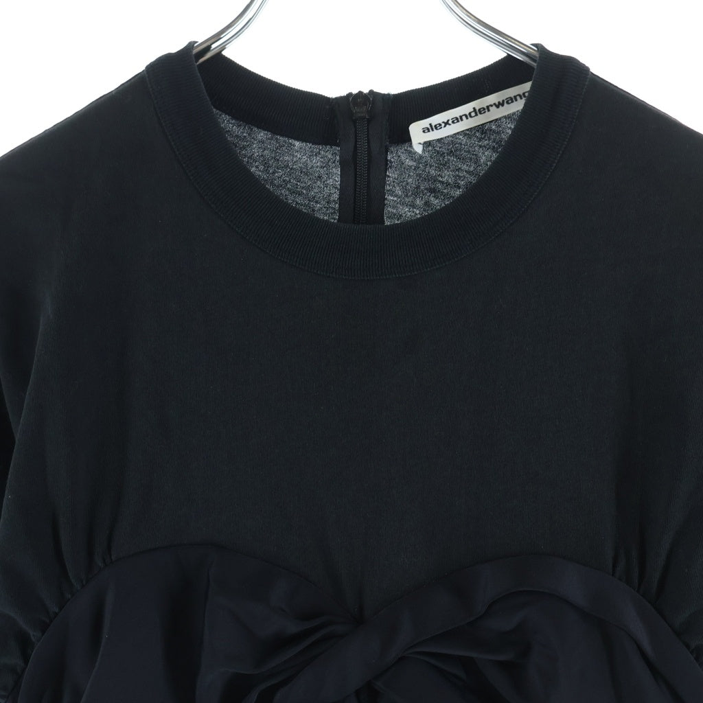 ALEXANDER WANG(アレキサンダーワン) ギャザーワンピース 半袖トップス ブラック レディース