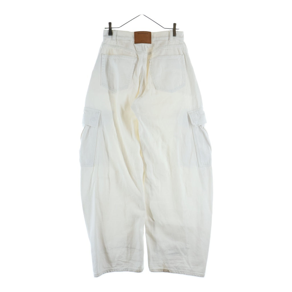 ALEXANDER WANG(アレキサンダーワン) Oversized Rounded Low Rise Jeans オーバーサイズ デニムカーゴパンツ アイボリー レディース 4DC2244305