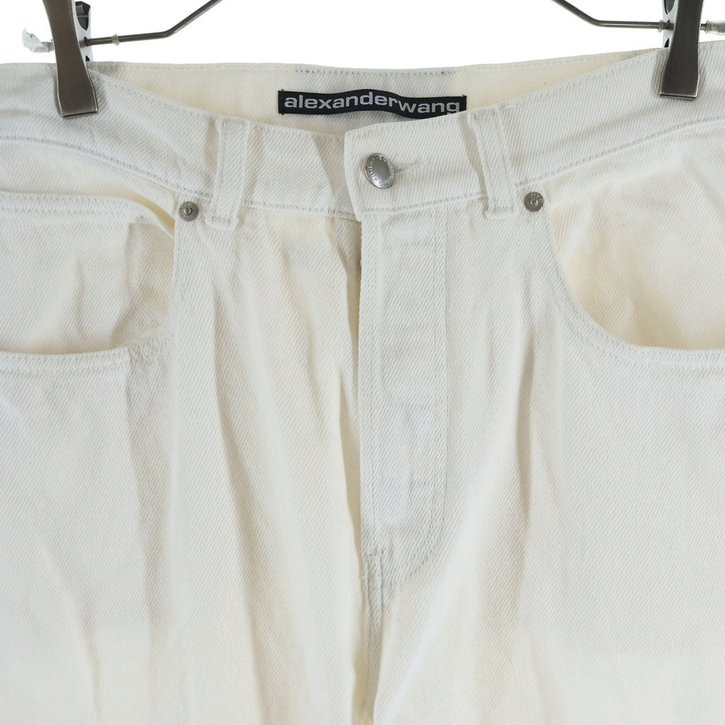 ALEXANDER WANG(アレキサンダーワン) Oversized Rounded Low Rise Jeans オーバーサイズ デニムカーゴパンツ アイボリー レディース 4DC2244305