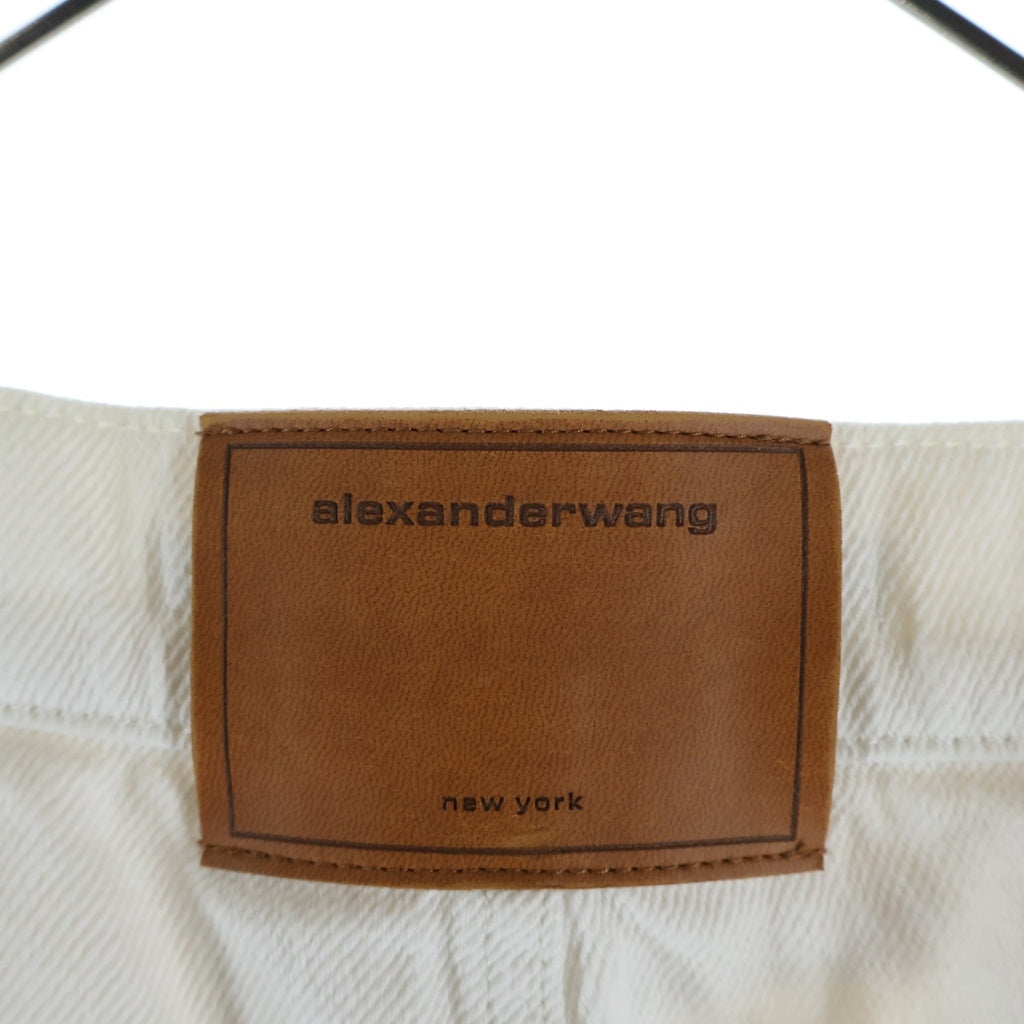 ALEXANDER WANG(アレキサンダーワン) Oversized Rounded Low Rise Jeans オーバーサイズ デニムカーゴパンツ アイボリー レディース 4DC2244305