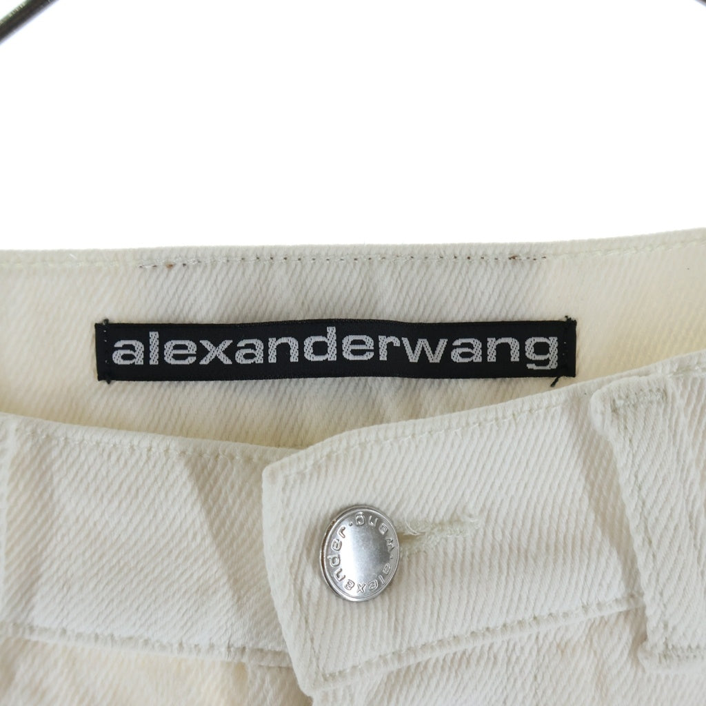 ALEXANDER WANG(アレキサンダーワン) Oversized Rounded Low Rise Jeans オーバーサイズ デニムカーゴパンツ アイボリー レディース 4DC2244305
