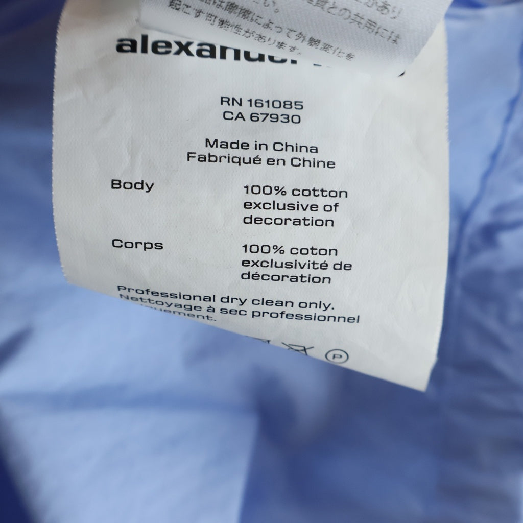 ALEXANDER WANG(アレキサンダーワン) Hotfix Drawstring Cropped Top ラインストーン装飾 クロップド長袖シャツ ブルー レディース 1WC3241933