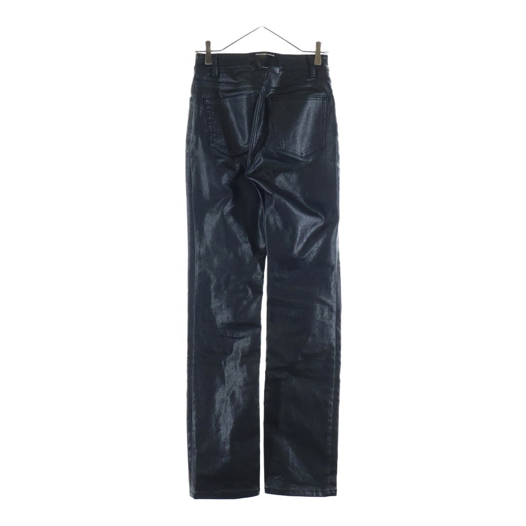 ALEXANDER WANG(アレキサンダーワン) Coated High Waist Slim Stacked Fly Jean コーティング加工 デニムパンツ ブラック レディース 4DC1234365