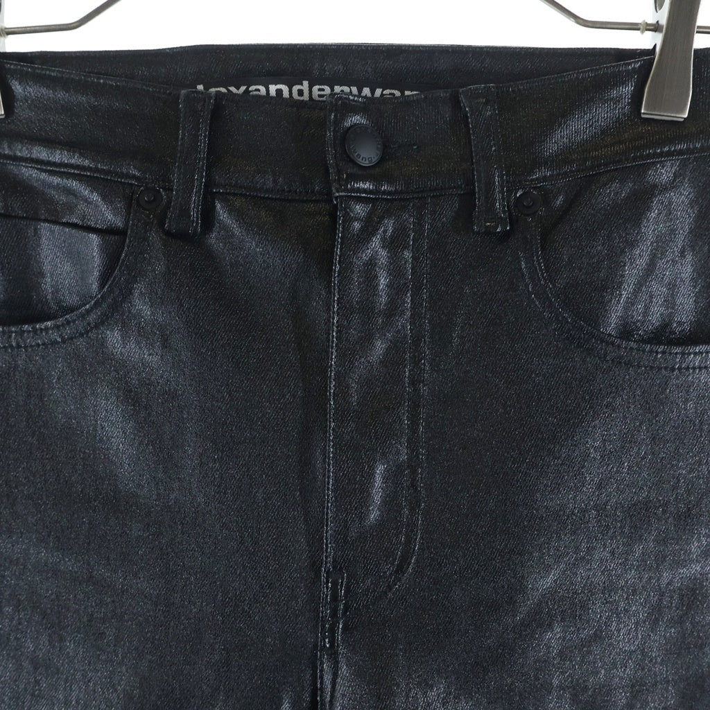 ALEXANDER WANG(アレキサンダーワン) Coated High Waist Slim Stacked Fly Jean コーティング加工 デニムパンツ ブラック レディース 4DC1234365