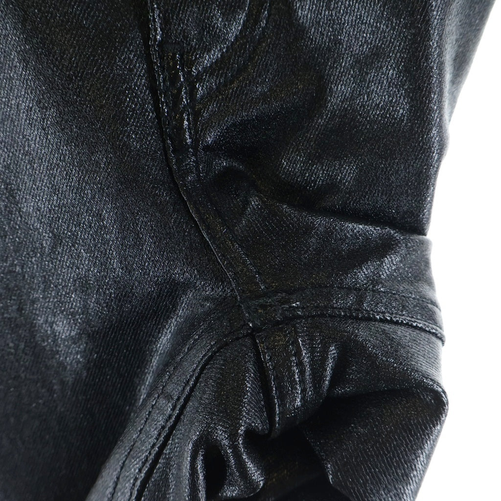 ALEXANDER WANG(アレキサンダーワン) Coated High Waist Slim Stacked Fly Jean コーティング加工 デニムパンツ ブラック レディース 4DC1234365