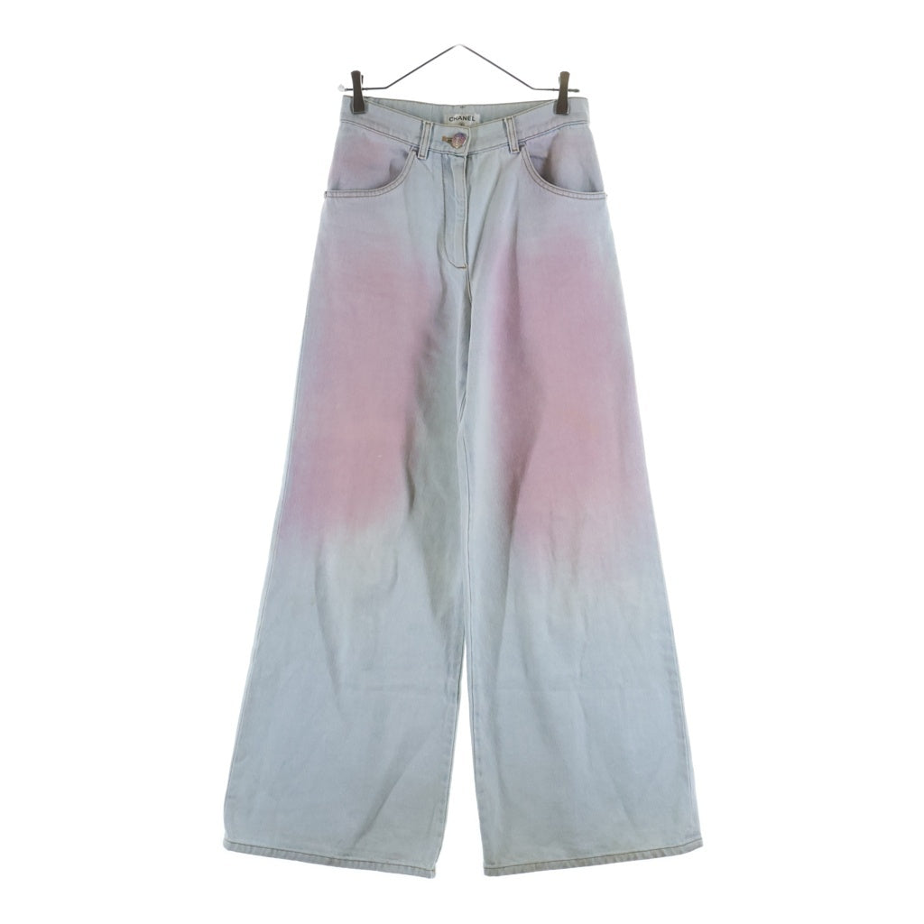 CHANEL(シャネル) 24SS ココマークボタン グラデーションワイドデニムパンツ インディゴ P76361 レディース