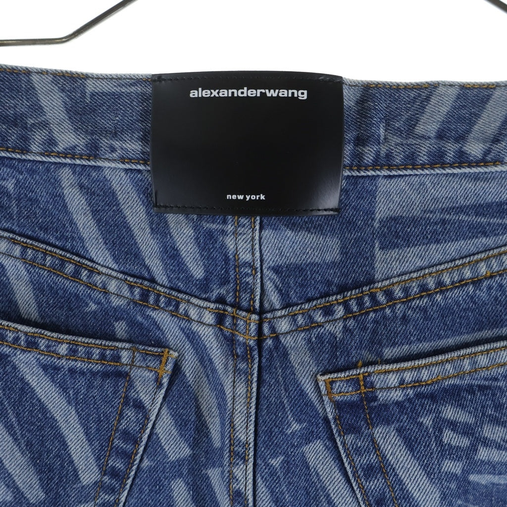 ALEXANDER WANG(アレキサンダーワン) Logo Print Low Mini Skirt 4DC3225218 ロゴプリント ミニスカート インディゴ レディース