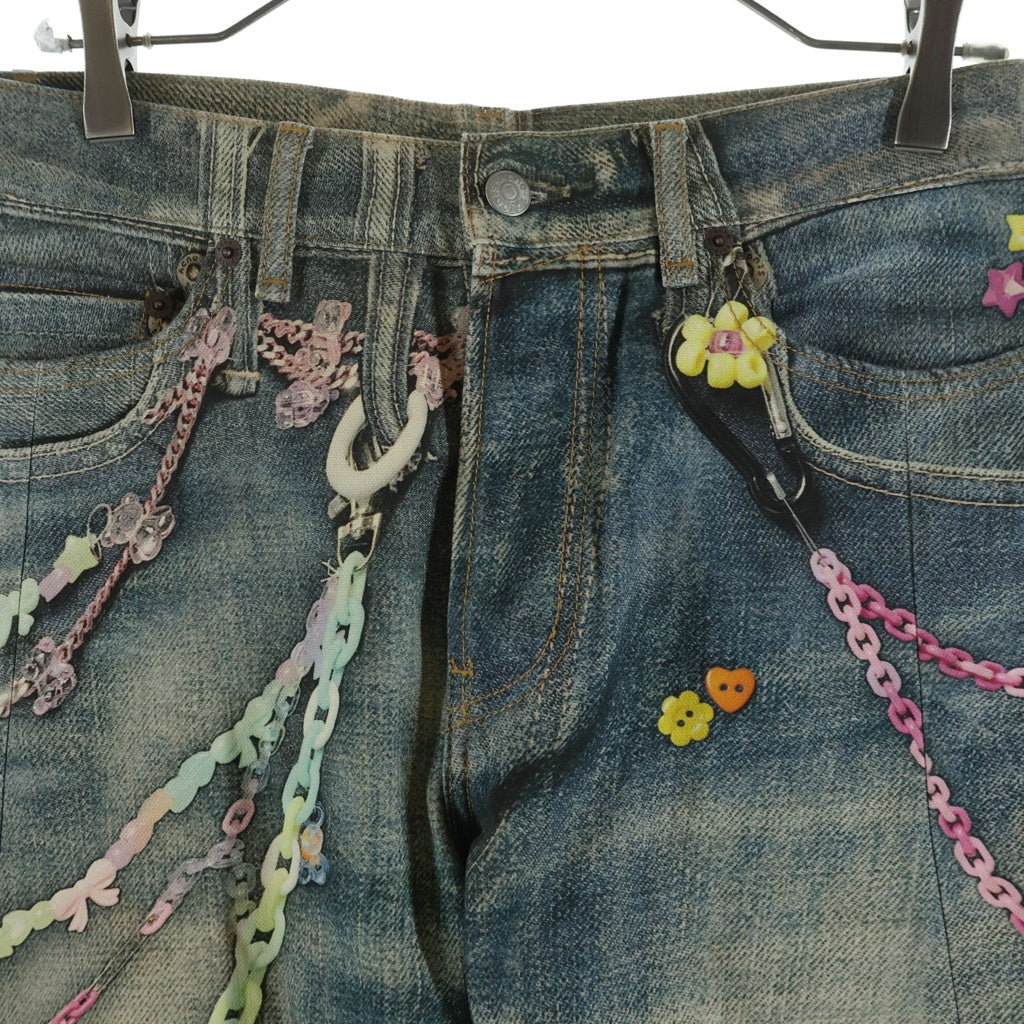 Acne Studios(アクネ ストゥディオズ) Chain Print Loose Fit Jeans チェーンプリント ルーズフィットデニムパンツ ジーンズ FN-MN-TROU001070