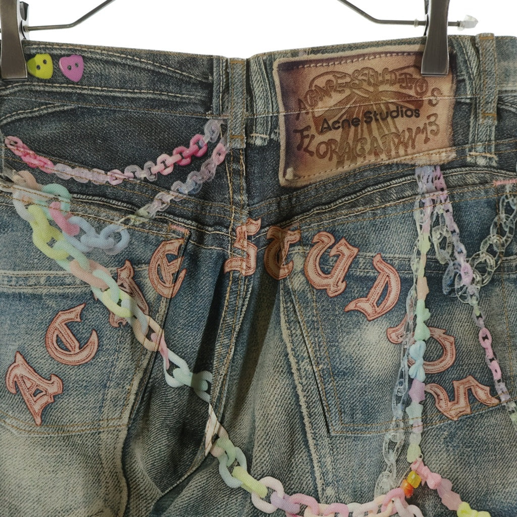 Acne Studios(アクネ ストゥディオズ) Chain Print Loose Fit Jeans チェーンプリント ルーズフィットデニムパンツ ジーンズ FN-MN-TROU001070
