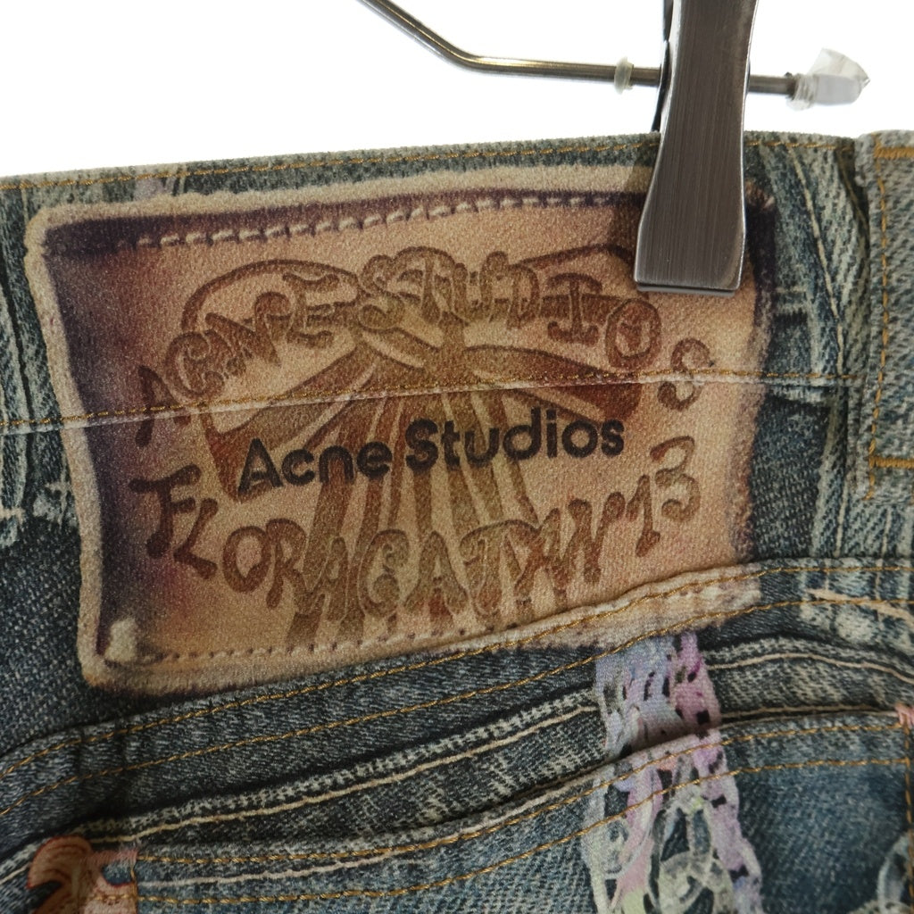 Acne Studios(アクネ ストゥディオズ) Chain Print Loose Fit Jeans チェーンプリント ルーズフィットデニムパンツ ジーンズ FN-MN-TROU001070