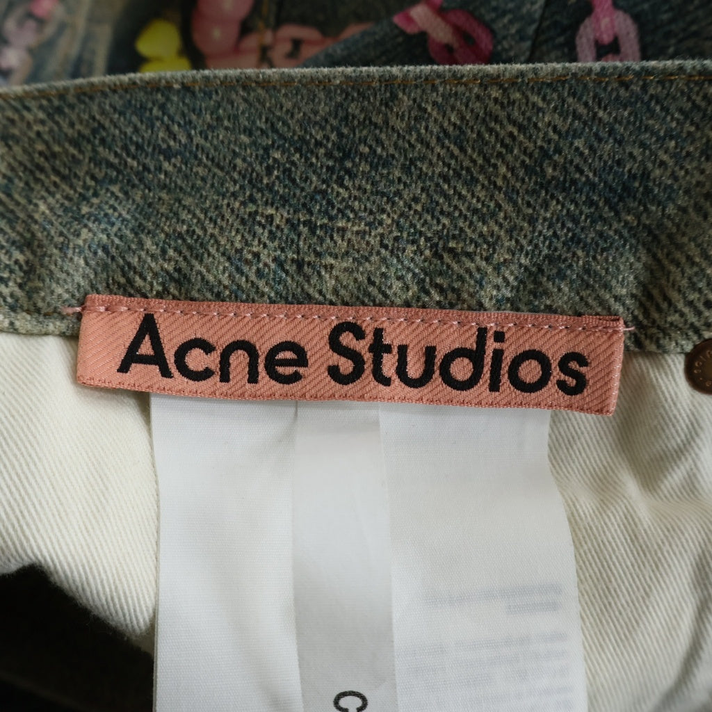 Acne Studios(アクネ ストゥディオズ) Chain Print Loose Fit Jeans チェーンプリント ルーズフィットデニムパンツ ジーンズ FN-MN-TROU001070