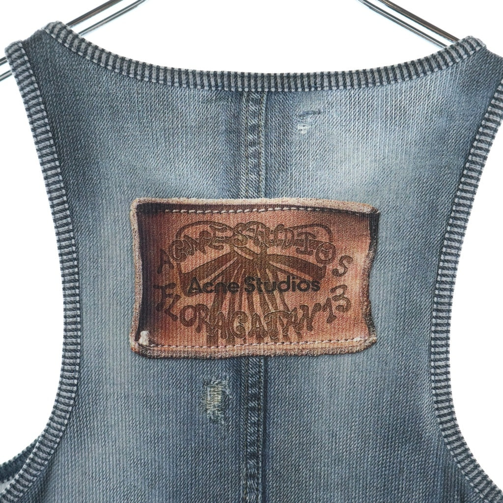 Acne Studios(アクネ ストゥディオズ) Printed Tank Top トロンプルイユ デニムタンクトップ ノースリーブシャツ インディゴ レディース FN-WN-TSHI000618