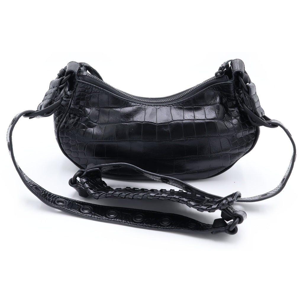 BALENCIAGA(バレンシアガ) Le Cagole XS ル カゴール 型押し レザーハンドバッグ ショルダーバッグ ブラック レディース 671309