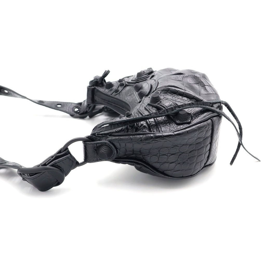 BALENCIAGA(バレンシアガ) Le Cagole XS ル カゴール 型押し レザーハンドバッグ ショルダーバッグ ブラック レディース 671309