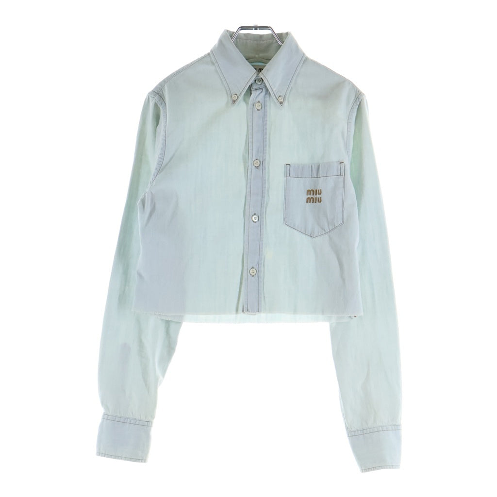 miumiu(ミュウミュウ) Chambray Denim Shirt デニム長袖シャツ インディゴ レディース GWC110
