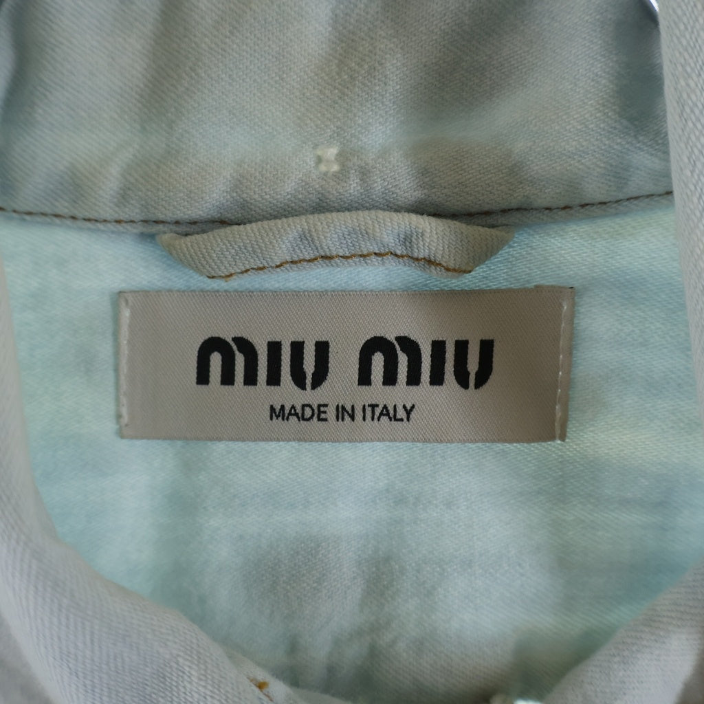 miumiu(ミュウミュウ) Chambray Denim Shirt デニム長袖シャツ インディゴ レディース GWC110